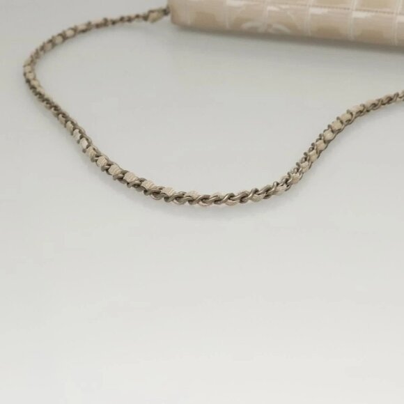 CHANEL New Travel line Choco Bar Chain Shoulder Bag Nylon Beige CC Auth 120002 - Picture 6 of 16